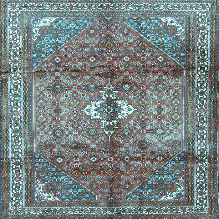 Square Machine Washable Persian Light Blue Traditional Rug, wshtr2901lblu