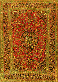 Medallion Yellow Traditional Rug, tr2902yw