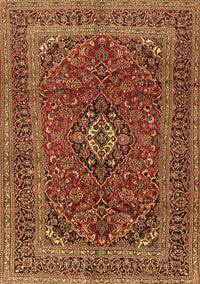 Medallion Brown Traditional Rug, tr2902brn