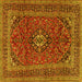 Square Medallion Yellow Traditional Rug, tr2902yw