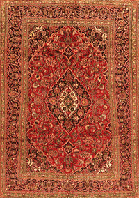 Medallion Orange Traditional Rug, tr2902org