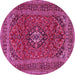 Round Medallion Pink Traditional Rug, tr2902pnk