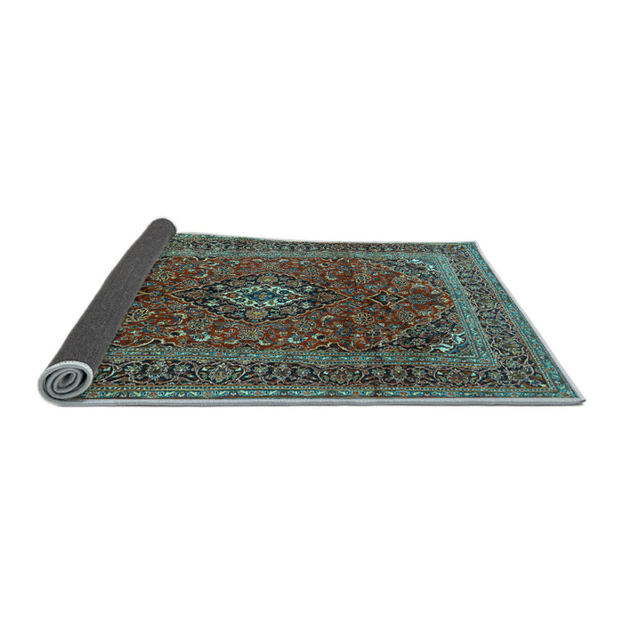 Sideview of Medallion Light Blue Traditional Rug, tr2902lblu