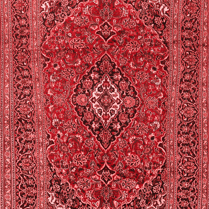 Machine Washable Medallion Red Traditional Rug, wshtr2902red