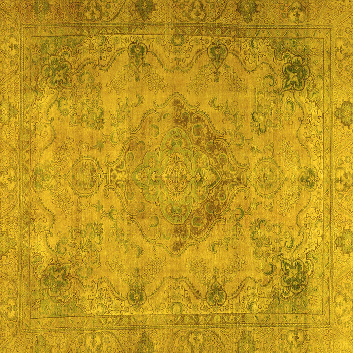 Square Persian Yellow Traditional Rug, tr2903yw