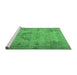 Sideview of Machine Washable Persian Emerald Green Traditional Area Rugs, wshtr2903emgrn