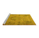 Sideview of Machine Washable Persian Yellow Traditional Rug, wshtr2903yw