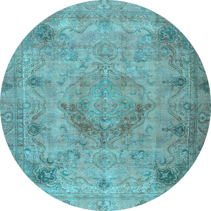 Round Persian Light Blue Traditional Rug, tr2903lblu