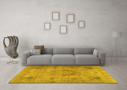 Machine Washable Persian Yellow Traditional Rug in a Living Room, wshtr2903yw