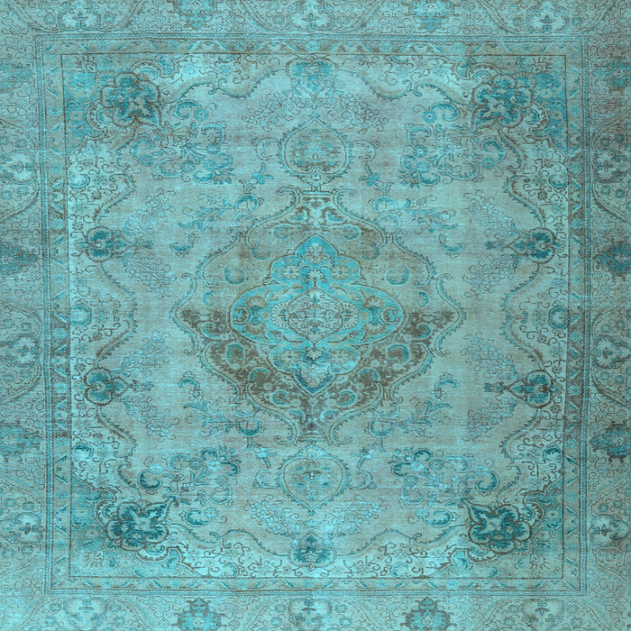 Square Machine Washable Persian Light Blue Traditional Rug, wshtr2903lblu