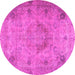 Round Persian Pink Traditional Rug, tr2903pnk