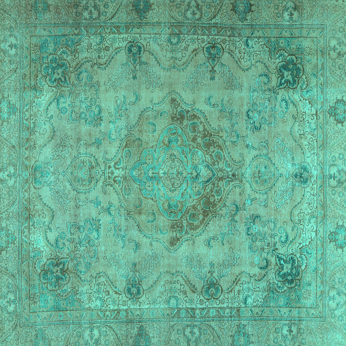 Square Machine Washable Persian Turquoise Traditional Area Rugs, wshtr2903turq