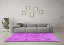 Machine Washable Persian Purple Traditional Area Rugs in a Living Room, wshtr2903pur