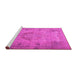 Sideview of Machine Washable Persian Pink Traditional Rug, wshtr2903pnk