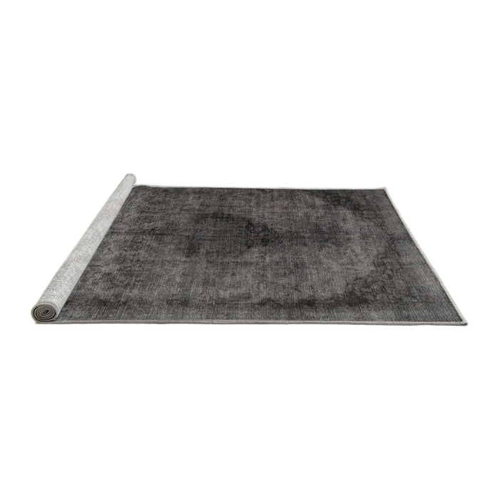Sideview of Machine Washable Traditional Gray Rug, wshtr2904
