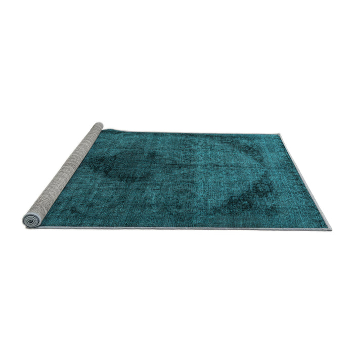 Sideview of Machine Washable Persian Light Blue Traditional Rug, wshtr2904lblu