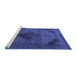 Sideview of Machine Washable Persian Blue Traditional Rug, wshtr2904blu