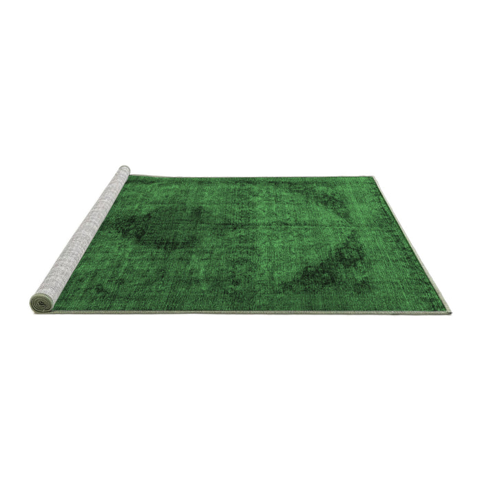 Sideview of Machine Washable Persian Emerald Green Traditional Area Rugs, wshtr2904emgrn