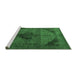 Sideview of Machine Washable Persian Emerald Green Traditional Area Rugs, wshtr2904emgrn