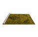 Sideview of Machine Washable Persian Yellow Traditional Rug, wshtr2904yw