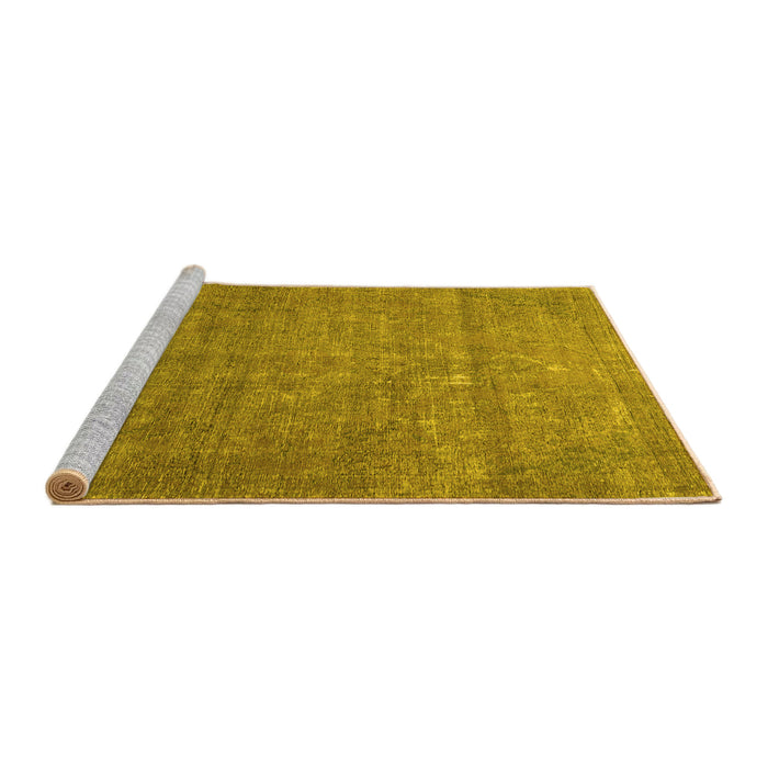 Sideview of Machine Washable Persian Yellow Traditional Rug, wshtr2905yw