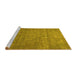 Sideview of Machine Washable Persian Yellow Traditional Rug, wshtr2905yw