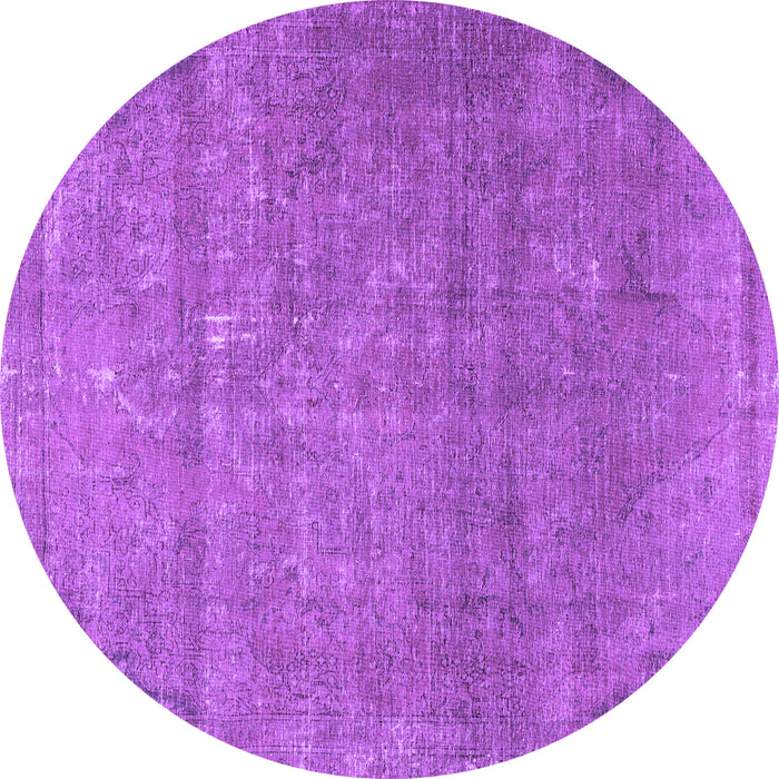 Round Persian Purple Traditional Rug, tr2905pur
