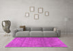 Machine Washable Persian Pink Traditional Rug in a Living Room, wshtr2905pnk