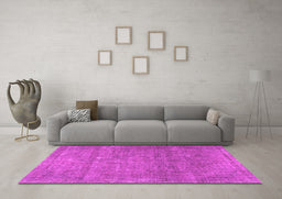 Machine Washable Persian Pink Traditional Rug in a Living Room, wshtr2905pnk