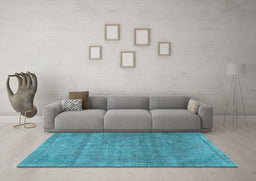Machine Washable Persian Light Blue Traditional Rug in a Living Room, wshtr2905lblu