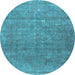 Round Persian Light Blue Traditional Rug, tr2905lblu