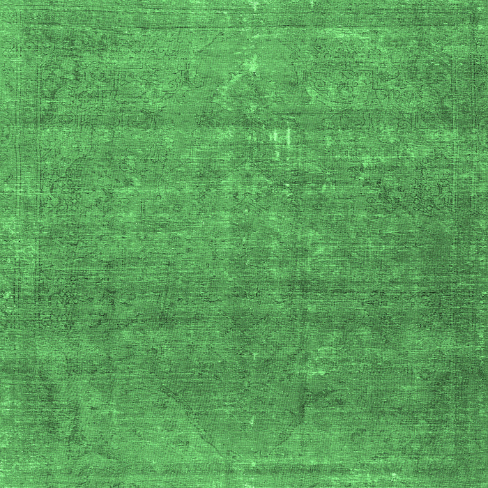 Square Persian Emerald Green Traditional Rug, tr2905emgrn