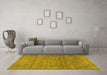 Machine Washable Persian Yellow Traditional Rug in a Living Room, wshtr2905yw