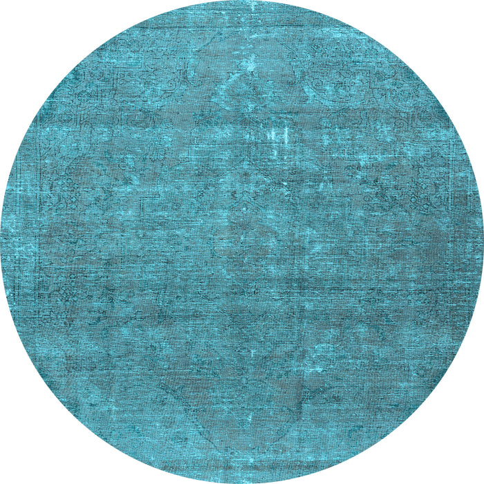 Round Machine Washable Persian Light Blue Traditional Rug, wshtr2905lblu