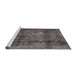 Sideview of Machine Washable Traditional Granite Gray Rug, wshtr2906