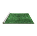 Sideview of Machine Washable Persian Emerald Green Traditional Area Rugs, wshtr2906emgrn