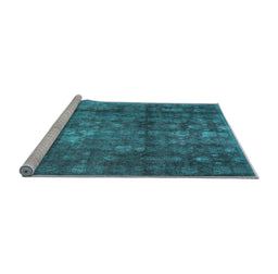 Sideview of Machine Washable Persian Light Blue Traditional Rug, wshtr2906lblu