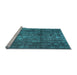 Sideview of Machine Washable Persian Light Blue Traditional Rug, wshtr2906lblu