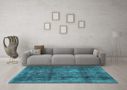Machine Washable Persian Light Blue Traditional Rug in a Living Room, wshtr2906lblu