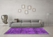 Machine Washable Persian Purple Traditional Area Rugs in a Living Room, wshtr2906pur