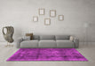 Machine Washable Persian Pink Traditional Rug in a Living Room, wshtr2906pnk