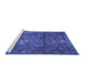 Sideview of Machine Washable Persian Blue Traditional Rug, wshtr2906blu