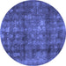 Round Persian Blue Traditional Rug, tr2906blu