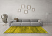 Machine Washable Persian Yellow Traditional Rug in a Living Room, wshtr2907yw