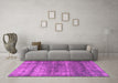 Machine Washable Persian Pink Traditional Rug in a Living Room, wshtr2907pnk