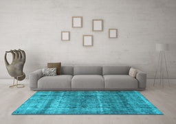 Machine Washable Persian Light Blue Traditional Rug in a Living Room, wshtr2907lblu