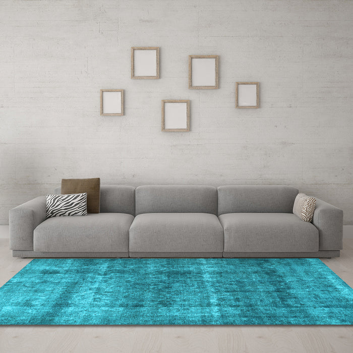 Machine Washable Persian Light Blue Traditional Rug in a Living Room, wshtr2907lblu
