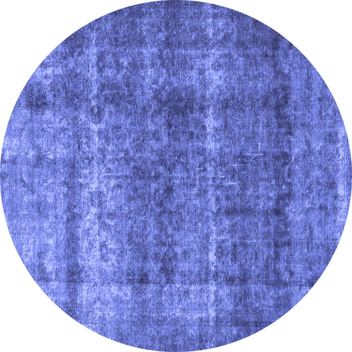 Round Persian Blue Traditional Rug, tr2907blu