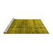 Sideview of Machine Washable Persian Yellow Traditional Rug, wshtr2907yw