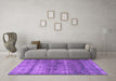 Machine Washable Persian Purple Traditional Area Rugs in a Living Room, wshtr2907pur